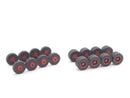 1:87 EM0397 8x Radsatz mit Gummireifen Geländeprofil blutrot