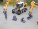 EM610 4x Anbaugeräte für Herpa Liebherr Bagger Set Nr. I