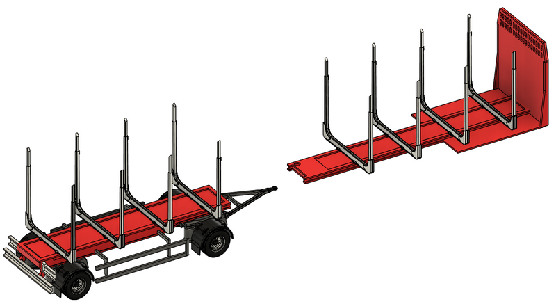 EM150 1:87 Bausatz für Kurzholz Hängerzug LKW Aufbau + Anhänger ohne Kran