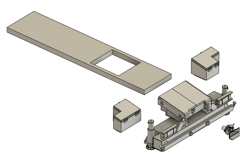 EM105 2x Heckabstützung und Sattelplatten Rahmen für Ladekran LKWs